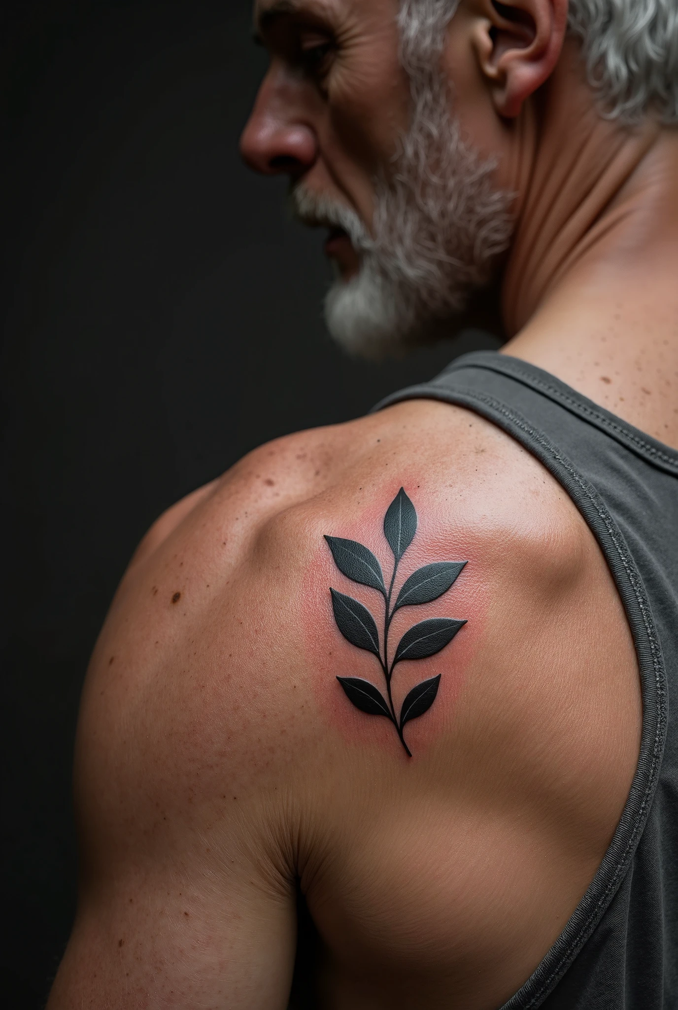 Realistic olive branch tattoo on both collarbones for men




