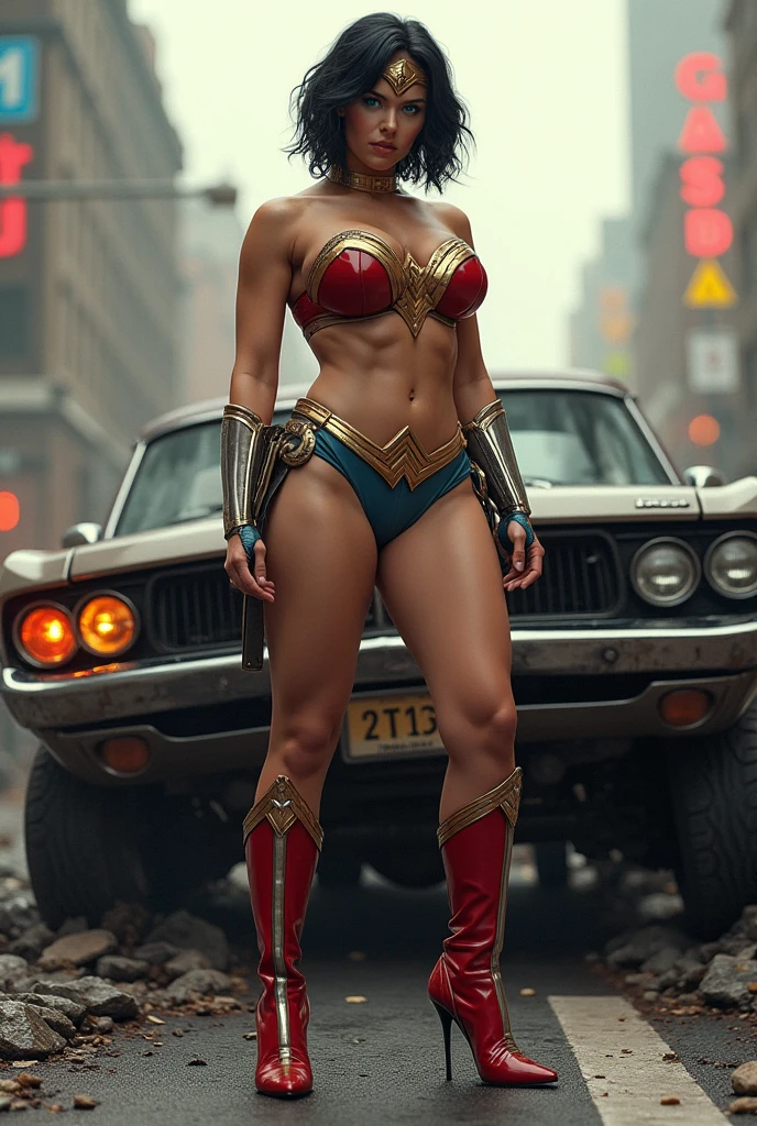 sexy teenage 18 year old wonder woman wearing the tape project bondage harness costume cameltoe pussy-thong pussy-wedgie
realistic skin detail
(nsfw)
masterpiece
dynamic theatrical lighting
rainstorm, stormclouds, pouring rain, puddles
very large breasts overflowing her tight bra
impossible body
(perfect anatomy, perfect proportions, tanned, bikini line)
(ultra-candid creepshot action pictures of pornstar young teenage 18 year old wonder woman in a warzone with collapsed buildings and debris rubble)
she should be wearing sexy latex ultra-skimpy wonder woman costume designed with blue star spangled pussy-thong bondage harness cameltoe micro-bikini
she should have ultra-dark eyeliner mascara and eye-shadow smoky eyes make up
she wears red pvc patent vinyl 6 inch high-heel stiletto knee-high boots.
concrete and steel detritus in desolate collapsed building concrete debris and rubble,
her pussy should engulf her latex front thong
dripping wet. wetness should be dripping and flying off of her body
wild HAIR blowing in wind, explosions everywhere, lasers everywhere
oiled sweaty dirty glossy grimy body
running, walking, blocking. hiding, punching, fighting, roundhouse kick
huge explosions and fire fill the sky behind her an apocalyptic warzone like a scene out of a DCU movie
(ultra-pussy-wedgie, bare midriff, oiled, greasy, dirty, bruised, bloody, battlescarred sweaty, grimy)
(climbing over the camera)
perfect greasy oiled slightly chubby cellulite ass
low angle candid voyeur pussy view crotch shot
perfect greasy oiled slightly chubby cellulite ass
, casual photo, epic fantasy, horror, thriller, adventure, long exposure, vibrant color grading, wide-angle shot
