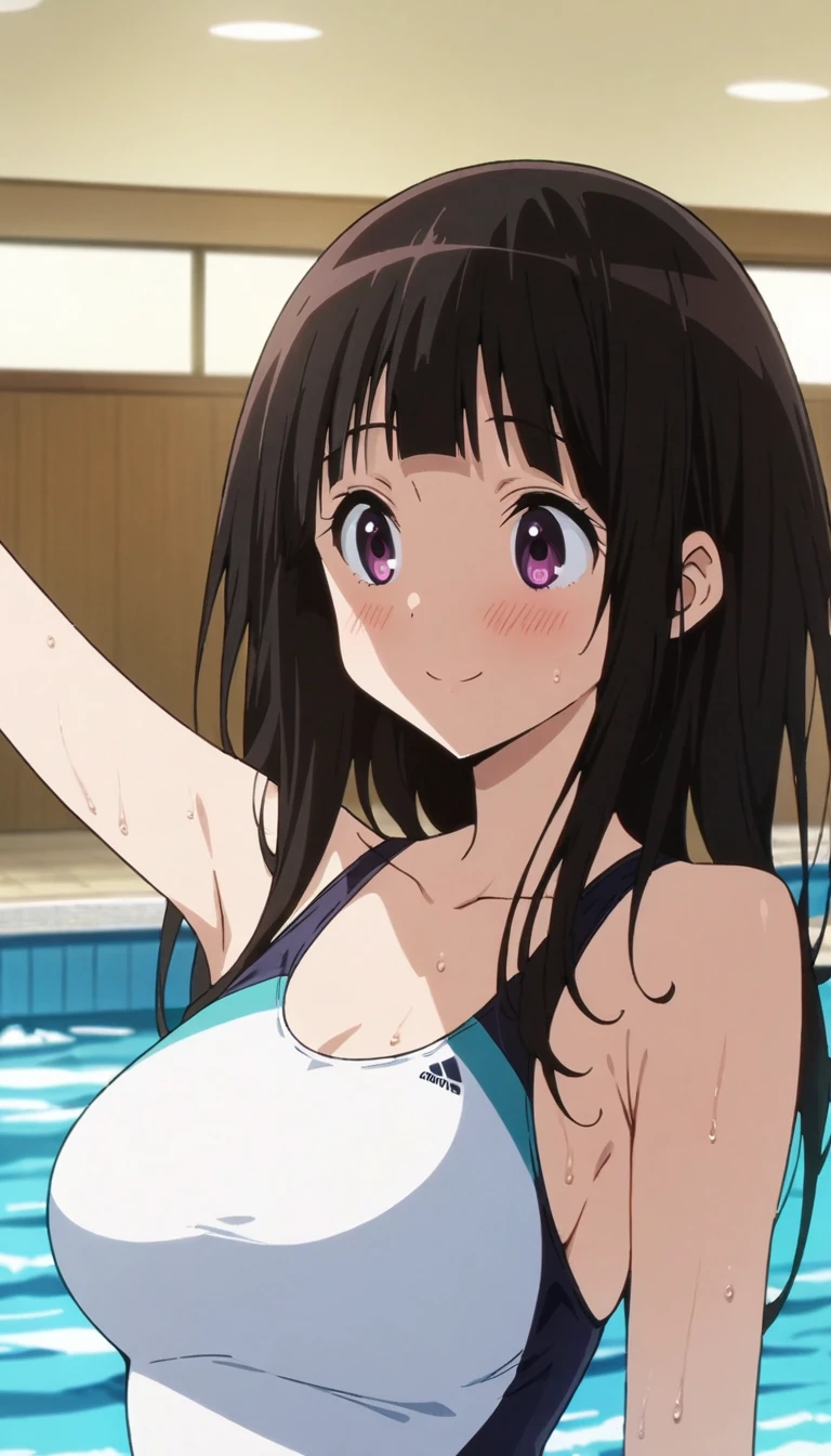 (((pixel-perfect, detail-perfect))), solo, 1girl, dia kurosawa, smile, pool, bikini armpit, medium filesize, ultra High Qality