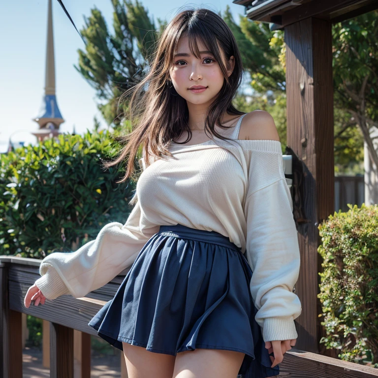 Realistic,Very beautiful school girl,Gravure idol, Young Idol、(((Accurate human body,Full body photo, high-quaiity,Correct Anatomy,Raw Photos)))、Embarrassed look,((8k,High detail,High Detail、masterpiece,Attention to detail,Whole Body Ezbian,full body,solo)),RAW Photos & Realistic atmosphere,Beautiful dark blue eyes,Mouth details,Glossy Lips,Fine eyebrows,With soft white skin that shines in every detail、Detailed eyes、Dark brown eyes,Very beautiful eyes,Detailed lips、Very beautiful face,Very well-formed face、Beautiful Lips, photo realistic, Realistic young and cute idol, Young and slim Gravure idol, Beautiful and cute,15 years old,((Japanese)),Black Hair,bun hair,body foward to camera,(spread legs wide:1.6), Realistic, Spread your thighs and look, Cafe terrace seating, Accurate human body down to the last detail, natural light, Background blur,(girl),(15years old)、Narrow waist、Small hips、Off the shoulder、Pleated mini skirt、(lift up skirt:1.5)、legs spread from side to side、Italian Cafe terrace seating、The skirt flutters up in the wind、looks、Not wearing underwear、naked under the skirt