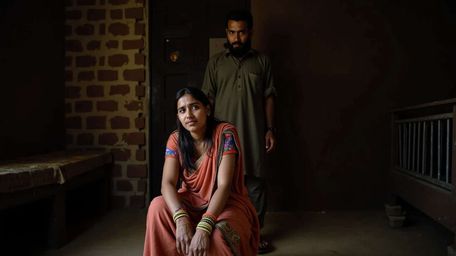 An indian old uncle breastfeeding his own indian daughter 