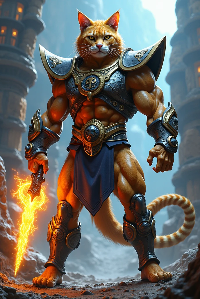 masterpiece, best quality, 8k resolution, Very detailed, hairy,tiger,((red hair)),muscle,Strong,超大muscle,((Sweating)),(((Purple pupils))),For the audience,(((blacksmith铺))),portrait,(((Shirtless))),(Highest quality scene),(((crotch cloth))),(((blacksmith))),(((Blushing))),(((Hip bulge))),(((Ultra clear eyes)),(((Iron))),((Solitary)),((whole body)),(((Hammer in hand))),(((Standing))),((Mature)),(((Uncle))),(((Orange fur))),((Shame))