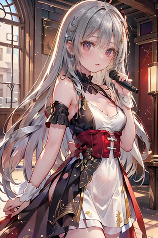 ((Anatomically correct, Perfect number of legs, Super Detail, Awards, masterpiece, Highest quality, Cinema Lighting, 8k, The whole body is projected)) , One Woman,Bunny ears:1.5, Flowing white hair, Long Hair, Crescent moon hair ornament, (((Five Fingers, Accurate hand shape, Unbroken Fingers))), Small , Wear a dress, skirt, フレアskirt, Close your eyes and pray, Fingers crossed, On my knees, lower one's head, Offer prayers at the Water Temple, Artistic stone pillars, Beautiful flow of water, Moonlight pours down, Ethereal Anime, Beautiful anime art, Beautiful digital art, Anime fantasy artwork