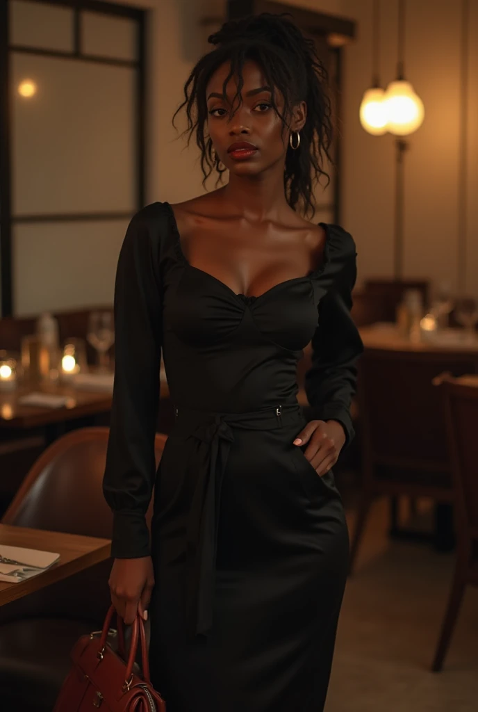 16-old-year sexy girl in a sheered black dress posing in a living room, beautiful and perfect breasts, sexy and attractive body, full length shot, full body length shot, see through dress, curvy model, in a black chiffon layered robe, full body in view, angela white, curry, ebony, angelawhite, full length view, persian queen, sexy dress, seductively looking in front, revealing outfit