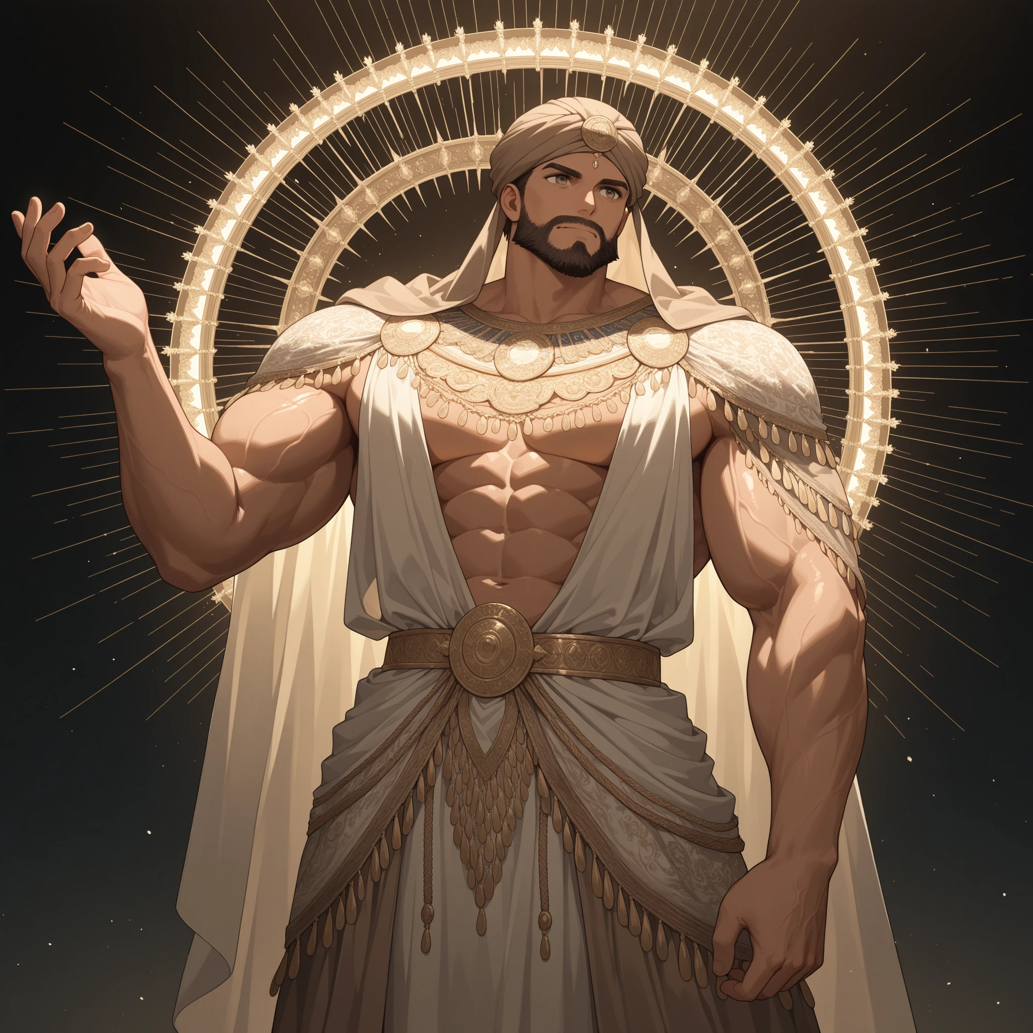Apollo the God of the Sun, strong statue that demonstrates wisdom, hyper-realistic, super detailed, great legendary epic. He rebuilt and expanded the Temple on the Mount in Rome, making it one of the most magnificent and imposing temples