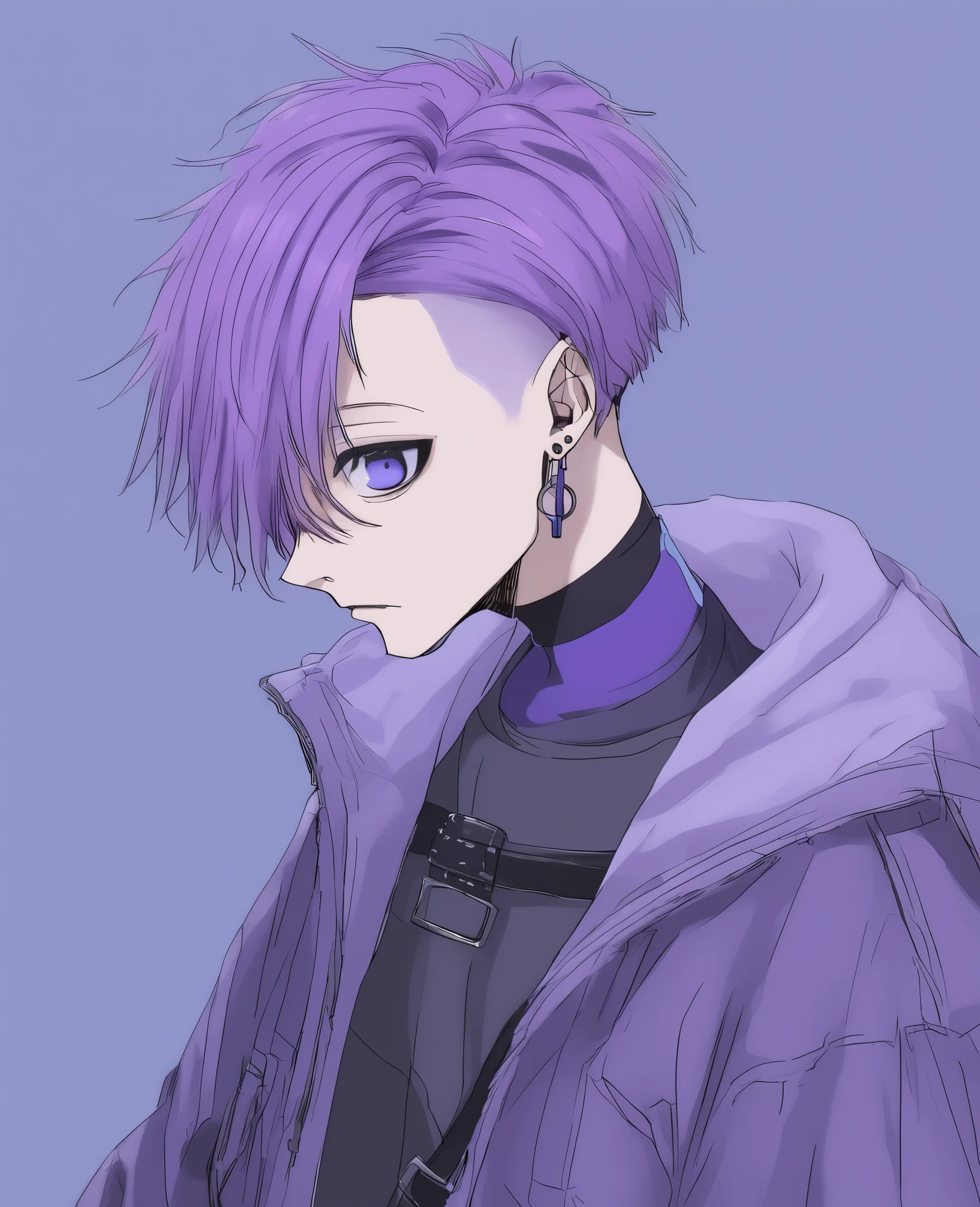 A character from the anime blue lock. A man, with purple hair, undercut, grunge clothes, earrings