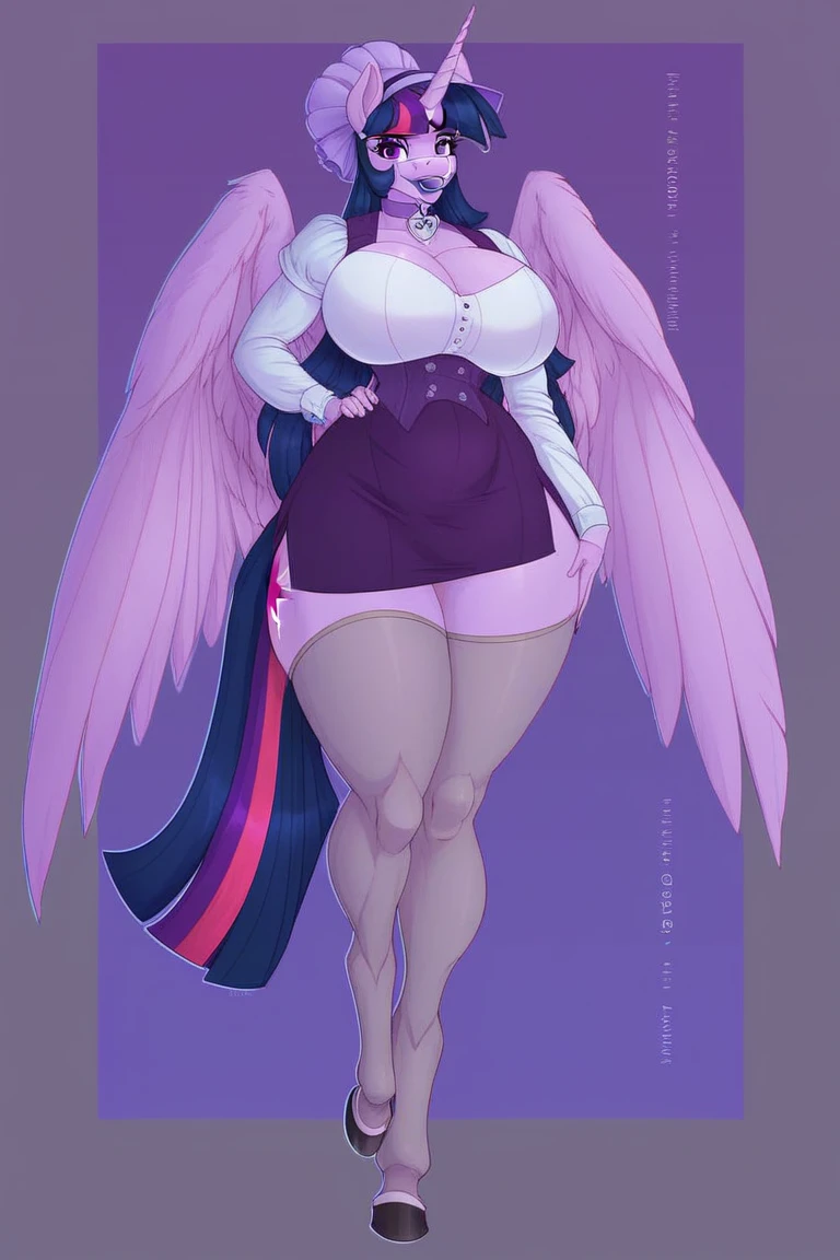 Alicorn princess, white mane,black sclera ,black body color long flowing mane pink smile eyes anthro thighs huge breasts , high heels
Too hot for teacher black skirt suit sexy beautiful body