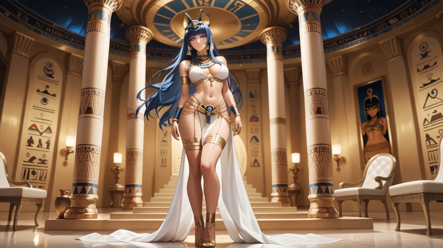 ((Highest quality)), ((masterpiece)), (detailed), Beautiful Cleopatra, sexy,celtic costume,Big temple,desert