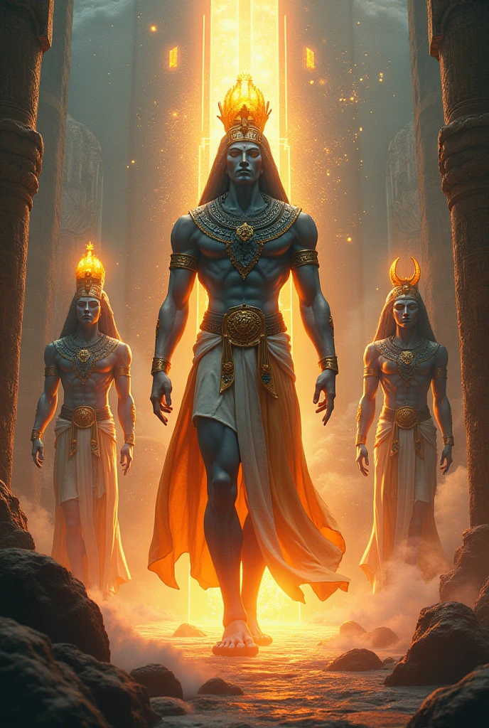 ((Masterpiece)), ((best quality)), 8k, high detailed, ultra-detailed, 

A group of deities representing the diversity of polytheistic beliefs. 

Deities: ((Zeus, with thunderbolts in hand)), ((Vishnu, with multiple arms and a crown)), ((Anubis, with a jackal head and weighing scales)), ((Quetzalcoatl, with feathered serpent body)), ((Amaterasu, with a radiant sun halo))

The deities stand together, each adorned in their unique attire and symbols, symbolizing the rich tapestry of multiple faiths. 

Prompt: ((Masterpiece)), ((best quality)), 8k, high detailed, ultra-detailed, A group of deities representing the diversity of polytheistic beliefs. Deities: ((Zeus, with thunderbolts in hand)), ((Vishnu, with multiple arms and a crown)), ((Anubis, with a jackal head and weighing scales)), ((Quetzalcoatl, with feathered serpent body)), ((Amaterasu, with a radiant sun halo)). The deities stand together, each adorned in their unique attire and symbols, symbolizing the rich tapestry of multiple faiths.