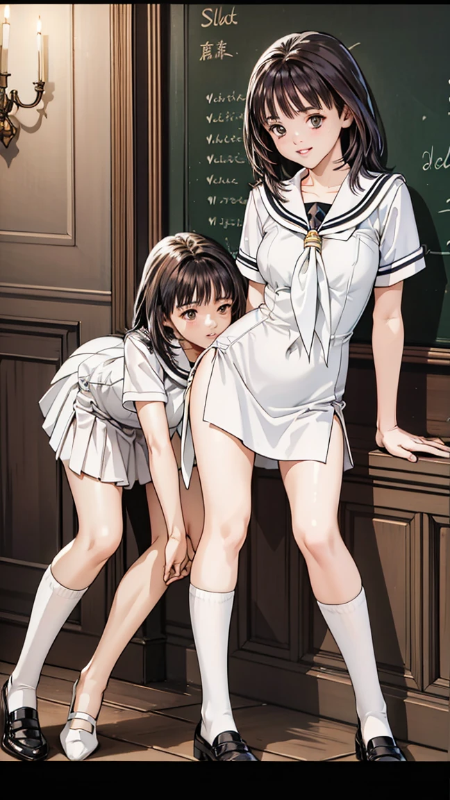 1 Beautiful Girl, Sailor Saturn, Black hair bob cut, Purple elbow pads　White long gloves, (Sailor Senshi Leotard:1.4), (The leotard is white:1.7), Purple collar and ribbon, Thin fabric leotard, (blush), masterpiece, highest quality, High resolution, (With a 30-year-old mafia man, penis:1.4), Perfect limbs, (Mating press:1.2), sexual intercourse, ((((penis enters vagina)))), behind, (Beautiful crotch), Spread your legs, Beautiful vagina depiction, ((Binding, Rotate your arms behind your back:1.4)), ((Restrained by rope)), A beautiful girl has sexual intercourse with a man