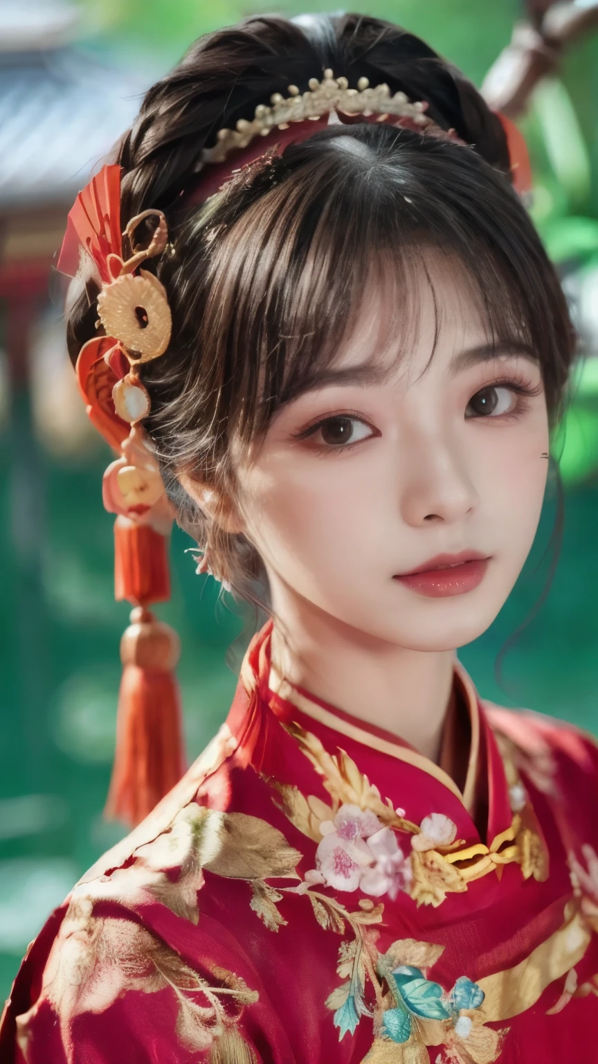 Hanfu,palace,穿Hanfu的女孩,Wearing ancient Chinese clothing,Traditional Chinese Clothing,Ancient Chinese Clothing,Ancient Chinese Princess,Chinese,Shoulder,Beth,( masterpiece),( top quality:1.1),( Very detailed), Best Illustrations, exquisite details ,(portrait:1.1),( intense close-up ),(Extremely delicate and pretty face ),Frontal lobe,Jewelry,Beauty,Hanfu