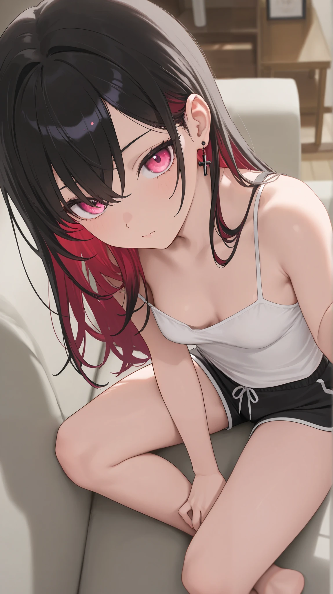 whaite hair,teens girl,Red pupils,Sick,adolable,