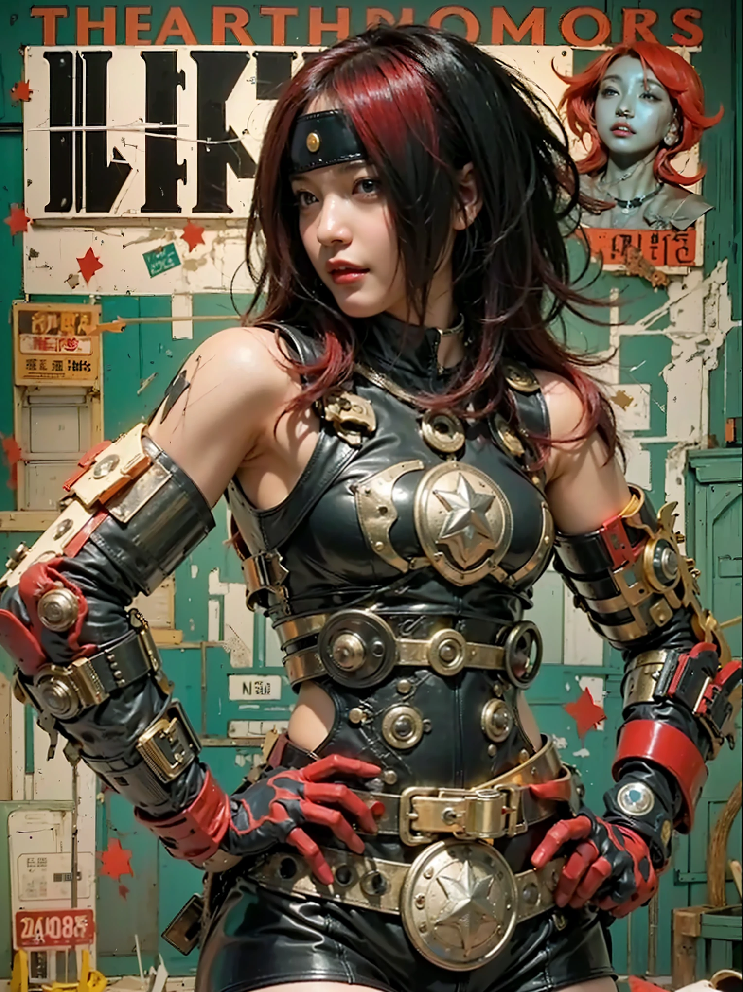(Completely live action:1.37), (Amazingly realistic textures:1.37), (masterpiece, best quality:1.2), (8k uhd, 16k, 32k, ultra high res), amazingly realistic skin, amazingly realistic photo, superrealism, (photorealistic:1.37), (RAW photo), ultimately realistic, (ultimately realistic all details), (ultimately realistic all textures), super realistic lighting, super realistic shadow, (japanese girl:1.5), ((young face)), smiling, happy, super realistic face, ultimately realistic skin, ultimately realistic eyes, (amazing droopy eye makeup:1.35), ultimately realistic background, ultimately realistic detail up, kkw-ph1, ((amazing droopy eyes, cyberpunk-style cyborg girl, amazingly intricate details, Anatomically perfect hands, mechanical body, silver knight armor, ultra glossy texture, yellow hair, red eyes))