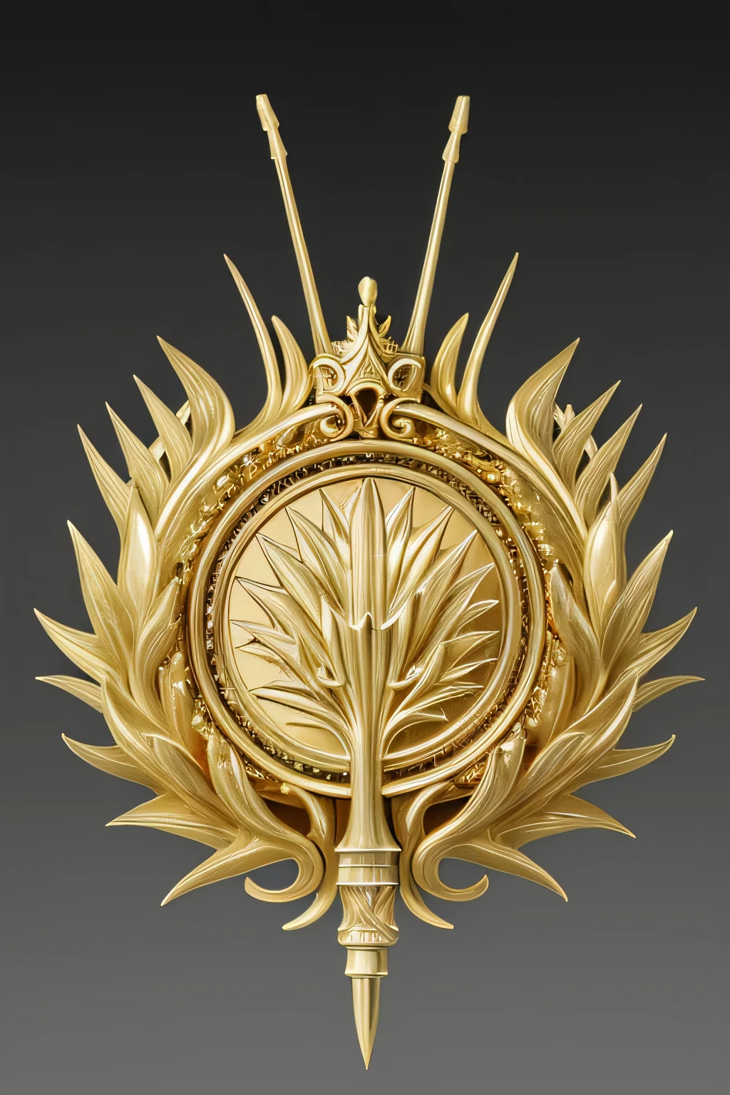 ((Masterpiece, top quality, very well detailed, photorealistic, Hi-Res, sharp concentration)), ((english order of Thistle)), smooth surface, Reflective surface、shiny golden, symmetrical