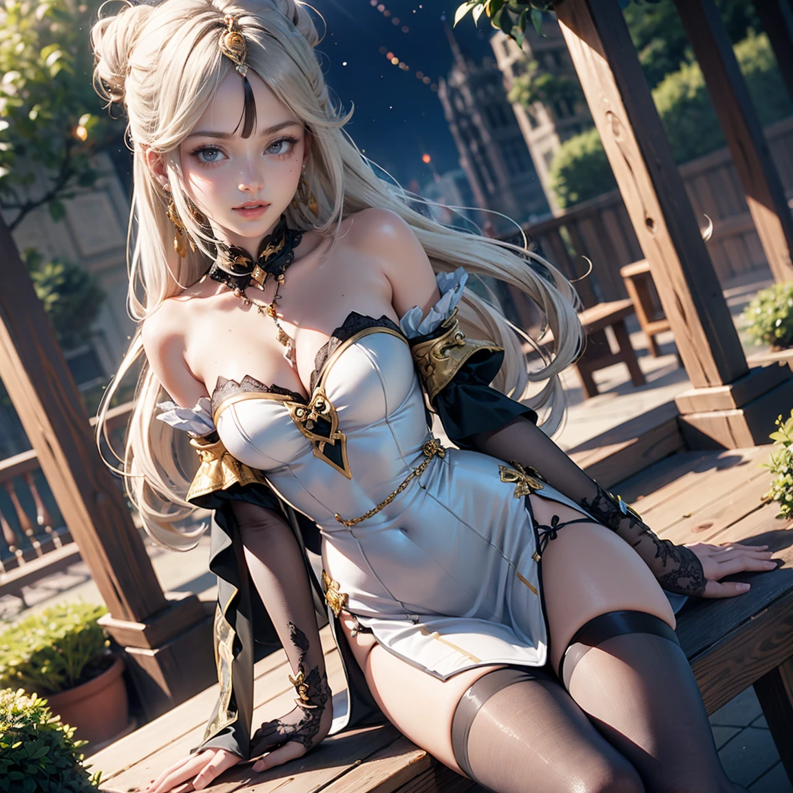 best quality, tmasterpiece,Ultra-high resolution,Clear face,（Reality：1.4），ferpect lighting，(upper body shot), (photorealistic:1.50), anime wallpaper, Guviz style artwork, cover-up fantasy up to magic , by Yang J, Guviz, beautiful artwork illustration, beautiful digital artwork, beautiful digital illustration, Li Song, beautiful anime portrait, art style in Beauvot, Lips wear thick red lipstick