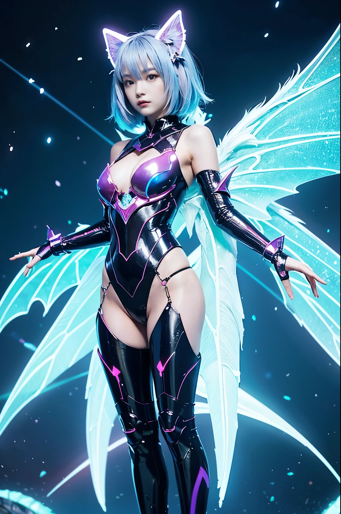 From Side, Photorealistic, Official art, Unity 8k壁纸, 8K Portrait, Best Quality, Very high resolution, (Incredibly beautiful nature background:1.6), One girl, One beautiful teenage Italian girl, , Obscene, (Sexy and glamorous:1.1), (A coquettish expression:1.6), (small breasts with raised pink areolas:1.6), Vulgarity, (seductively smiling:1.2), (full body1.0), (erotic posing:1.5), (Magic Attack Pose:1.6),(magical effects like sparkles or energy:1.5), (Electric shock from hands:1.1), (Detailed blue bodysuit with beautiful fractal or marble design:1.5), (Beautiful and d delicate ruby, topaz, emerald and sapphire jewelry:1.45), Beautiful seductive face, Portrait, (Thick eyebrows:1.2), (Big purple eyes:1.2), Beautiful white eyes with fine purple symmetry, (ultradetailed eyes:1.4), (High resolution eyes:1.1), Intimate face, (ultra detailed skin texture:1.4), Perfect Anatomy, Thin, (Beautiful toned body:1.1), Hair Bow, (Moist skin:1.1), full of sweat, No makeup, dark circles, Good anatomy, Focus Face, goodlooking, (Emilia Clark:0.6) (Emma watson:0.3),(Jennifer Connelly:0.4), (sensual face:1.5), Elegant face, Nice, Dolce, Cyberpunk Sci-Fi, (Gauntlets with intricate and beautiful designs:1.2), Blurred background, Blurred foreground, depth of fields, (Motion Blur:1.1), Complex and colorful biomechanical bodysuit, Zentangle, mandalas, Entangled, (Small breasts:1.2), Sheer breast, (Beautiful :1.2), (NSFW:1.2), large hips, drivel, Juice stain, grabbing on breasts