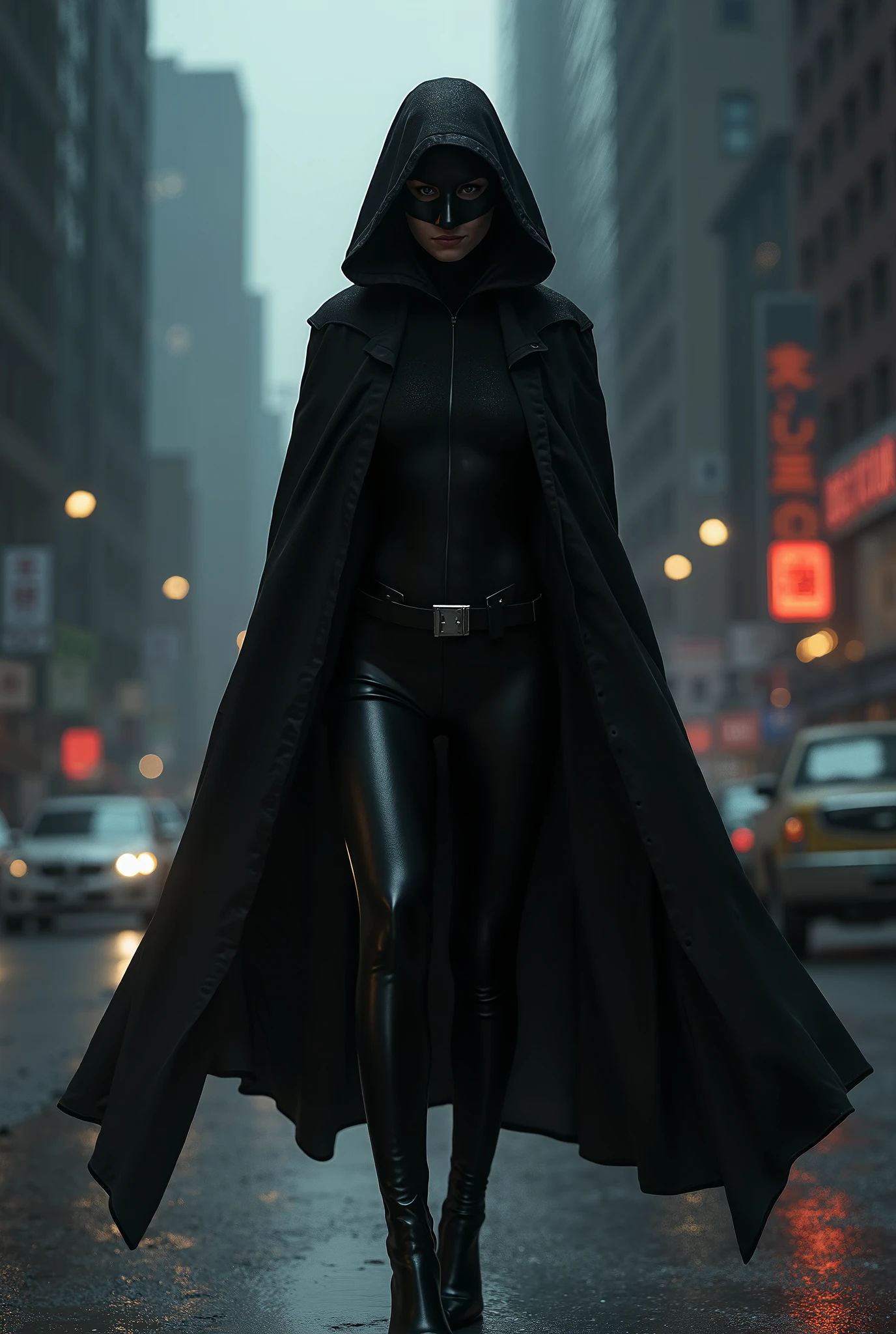 create a hero with black clothes
