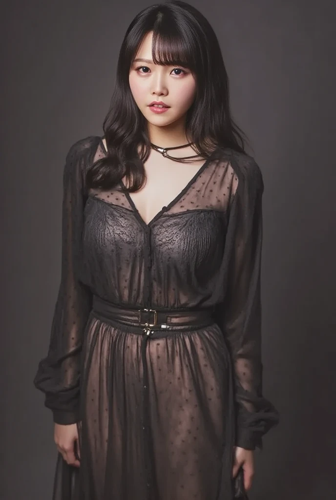 Best quality, masterpiece, ultra high res, (photorealistic:1.4), raw photo, 1girl, ((black lace nightgown)), ((small breast)), cold light