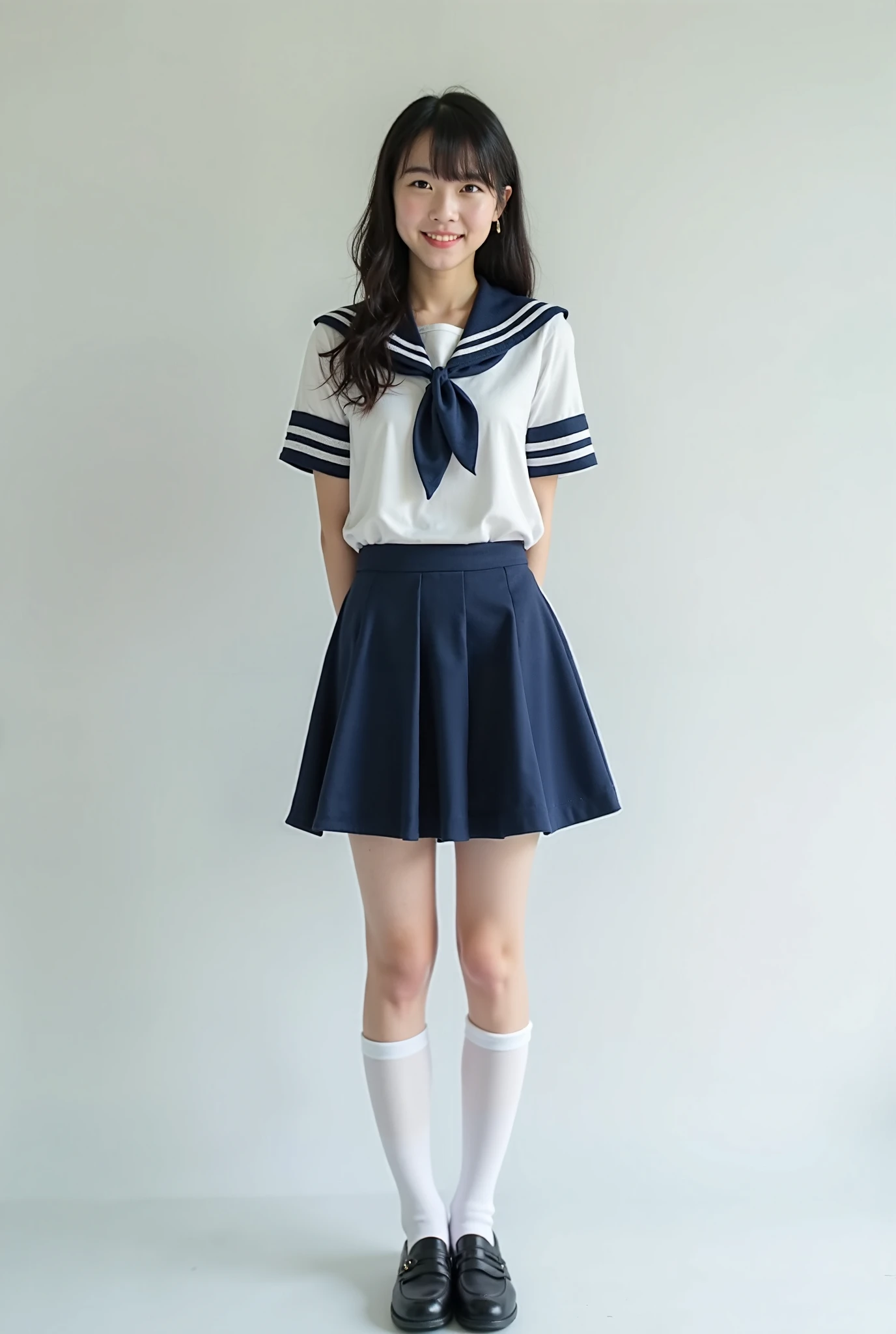 Thai girl,Thai school uniform,full body photo,cute