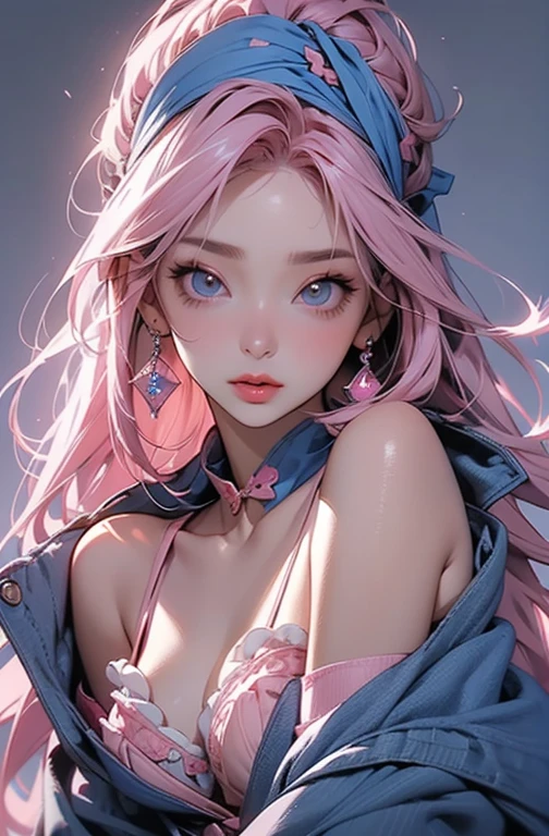 1girl,simple background,{panties),messy,cum on bodyl),wet,mist,stream,cryingmedium breast, short curlymessy hair ,(white hair((pinkmediumhair)),beautiful aquagradient green and pink eyes(torn.clothes)l,open-chest coat,whiteclothes,streaming tear, upperbody,Rub breasts