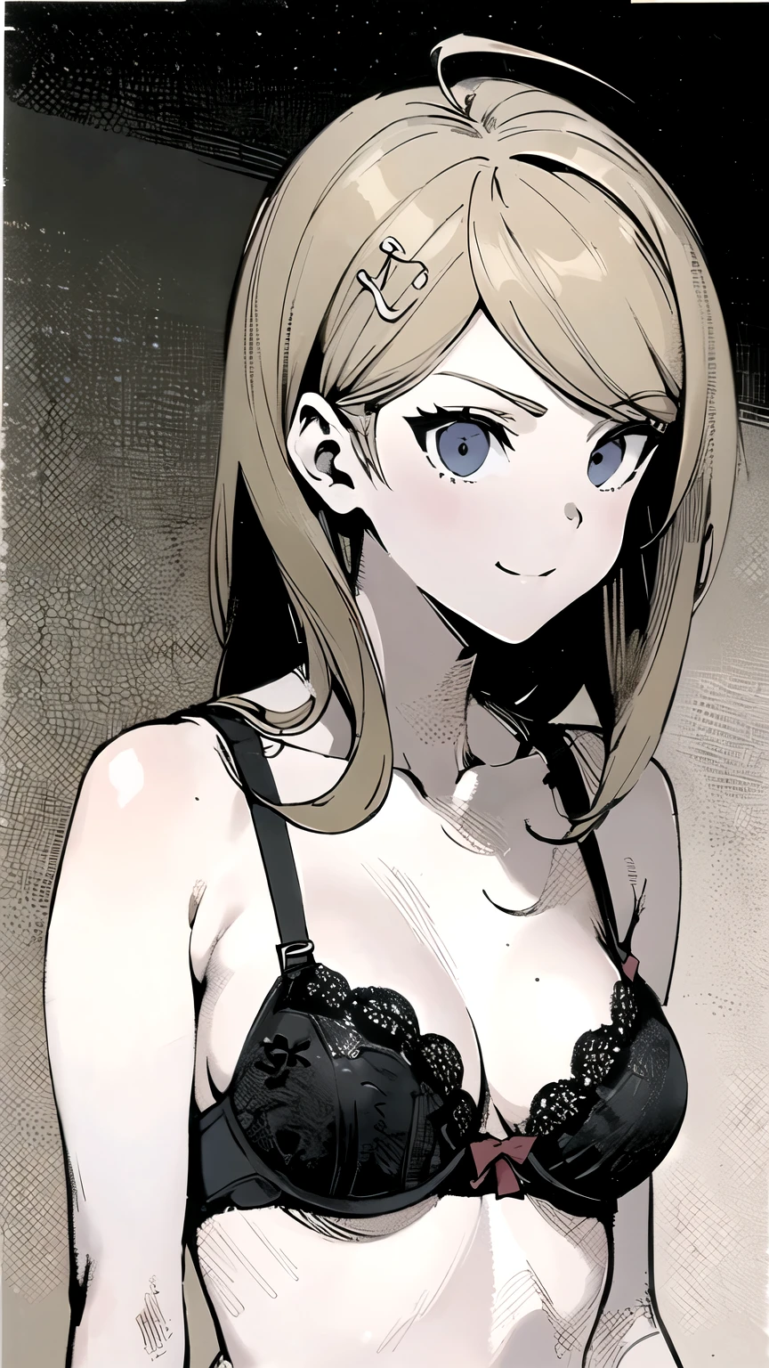 ((masterpiece,best quality)), {DATE_artstyle_LoRA : Manga_Style_LoRA } {horror_edit : } { :( aakaede, long hair, ahoge, hair ornament, ), perfectly_shape_breast : perfectly_fit_body } { , bra, underwear } {, wide_smile , smirk } { sly_pose : perfect_posing , wave } { perfect_angle }{ short one_panel_manga }