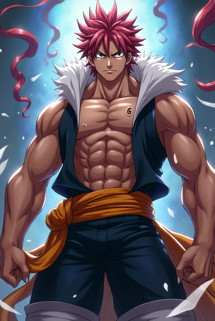 a close up of a man with a shirt on and a tie around his waist, manga character, boku no hero academia, garou, anime, one punch, 1man, bondage wrap around body, bondage, male focus, solo, aura, portrait, evil smile, looking at viewer, walking menacingly, facing the viewer, facing front, orange hair, bloods, lots of bloods, slim, bondage around his wrist and arms