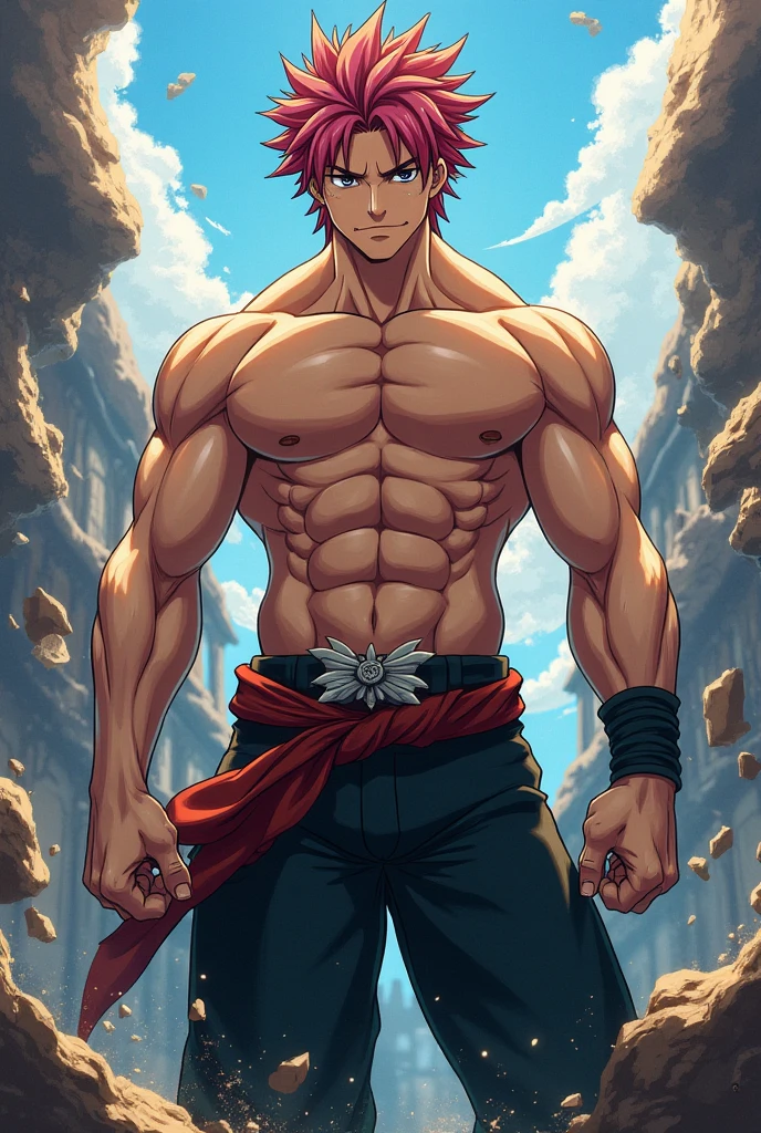 ((arte estilo anime)), (the highest image quality), (detailed strokes), Looking at the Viewer, facing the viewer , showing the whole body, , He is a 17 year old teenager, very white skin, He has slightly disheveled ginger hair , light green eyes, , muscular body , anime art style Fairy Tail , sexy face, showing off his muscular body, he is totally naked, big dick , without any other item of clothing, shirtless, is shirtless showing his abdominal muscles and his swollen chest , showing his giant cock , 8k, high quality, masterpiece, , cinematic, vivid colors, shining green eyes