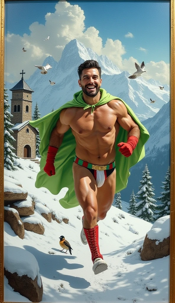 hd 16k, porcelain from 1930s, exquisite 20th-century hand-painted vitrified ceramic homoerotic polished 1940s black Christmas boy wearing a harness surfing on a cloud, a precious Christmas very fine hand-painted porcelain figurine, christmas tree background bokeh, shiny detailed, frighteningly seductive gay sexy, surreptitiously shot image of male naked, ceramic figurine scuplture,
