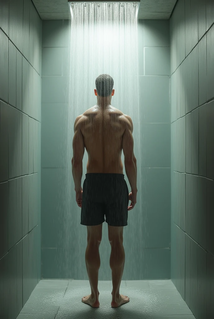 A man is trapped in a glass tank that is filling with water