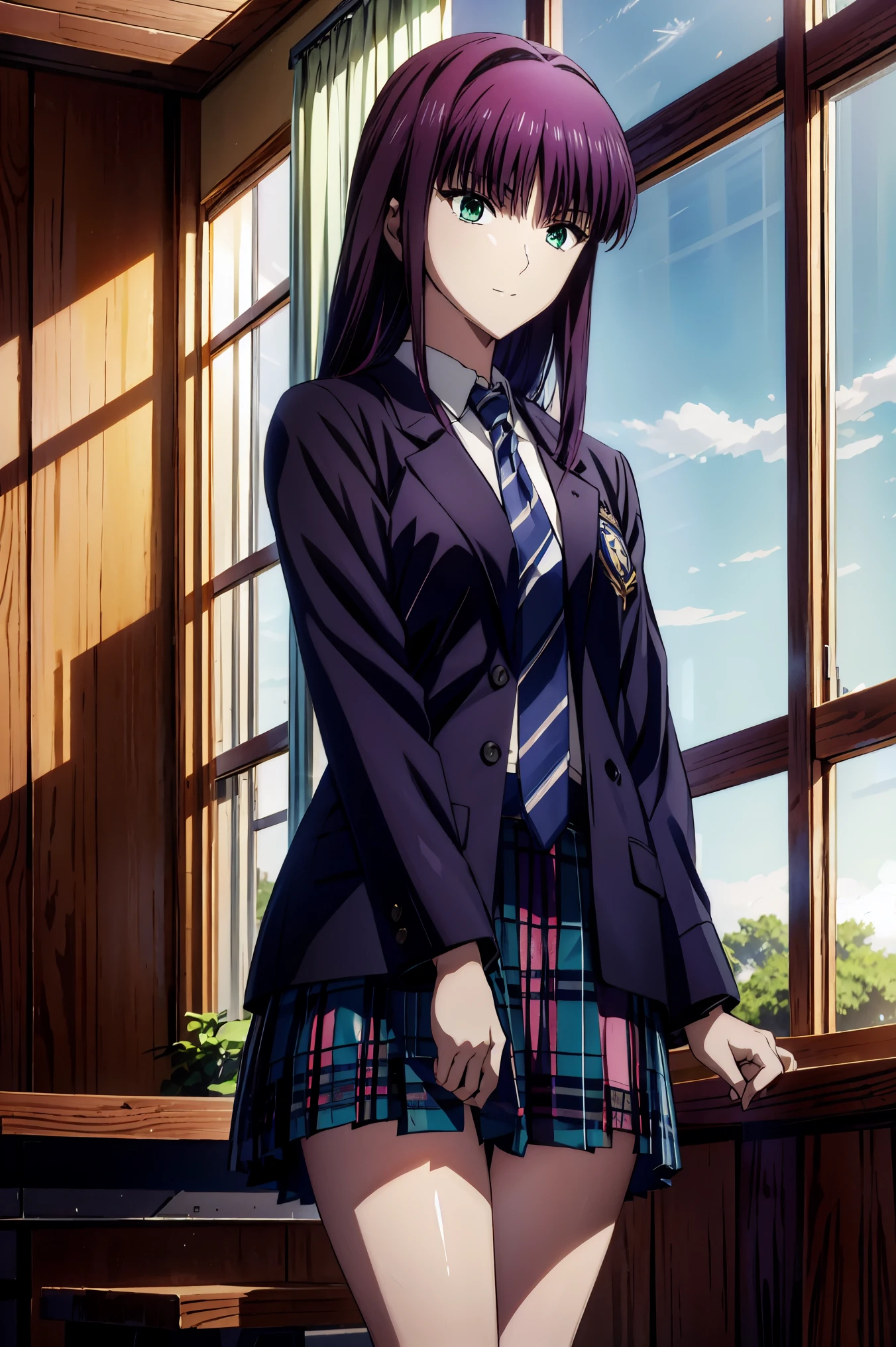 outside, outdoor, downtown,Lunch,赤 purple hair, GREEN EYES, eyes like jewels,((最 high quality)), (( Masterpiece)), ( Details), 1 GIRL , sexy,smile face, blazer uniform,赤 purple hair, GREEN EYES , eyes like jewels, 超 nothing , ((( GREEN EYES))),赤 purple hair, beautifulアニメ高校の女の子,( Masterpiece:1.2, 最 high quality ), ( exists, photo exists:1.4), beautifulイラスト, ( natural light , Movie Screenplay ), nsfw, watch viewers , COWBOY SHOOTING , Front view of the company :0.6, seat, Japanese, university student の女の子, perfect face, beautiful髪, beautiful顔, beautiful and amazing eyes, beautiful鎖骨, beautiful体, beautiful胸, beautiful太もも, beautiful足, beautiful指 , ((( navy jacket ), Light blue shirt , details beautiful DEL I'm CATE EYES FULL OF DEC I ON , black socks, blue tartan ribbon tie )), ( beautiful風景), evening , Riverside, walk, smooth anime CG art , 魅惑的な Anime Girl , MAKE A GIRL IN A LONG COAT , nothing , 非常に Detailsななイラスト, DARK BLUE PLEATED MINISKIRT VIBRATOR , RAW Photo , Film Grain , standing , U nothing and 8K Connection , 長い赤 purple hairと GREEN EYESをした Anime Girl , anime moe art style , 若い Anime Girl の接写, smooth anime CG art , beautifulアニメの university student の女の子, anime moe art style , シュールな university student の女の子, Anime Girl , 魅力的な Anime Girl , シュールな university student の女の子, GIRL WITH SHINY CLOTHING , nothing , CG Details , high quality shadows, beautiful、delicate face、すべての Details , ディテール beautiful DELICATE EYES FULL OF DECISION,break( nothing 8Kの壁紙 ),(高度に CG Details 8kの壁紙),Makima ( chainsaw man ),Scathach ( destiny / GRAND ORDER REQUIRED ),reika shimohira , nothing , とても繊細で beautifulCGイラスト,最 high quality , exists Feeling , exists fabric, exists texture,((( debris flies))), (((最 high quality ))),8k,At 32k, Masterpiece, beautiful and charming anime woman , supermarket, 非常に Detailsな, nothing ,シュールな university student の女の子, Masterpiece, 最 high quality , high quality , Freshness , high quality texture, high quality shadow, 高 Details, sex, seat, university student , alone,I, alone, alone, ADULT BIB , beautiful長い脚, beautiful胸, beautiful太もも, Tight legs , beautiful leg line , Slender Waist in an Unmanned Bar ,Mature body girl, Big breasts only , beautiful胸,reddish purple hair, purple hair, BLACK CURRANT HAIR , charming Anime Girl , colorful hair, straight hair ,shy smile,幸せそうなsmile, 輝かしいoutside見 ,cute smile,Cool Beauty, beautiful女性, handsome face , beautiful写実性, attractive figure , enchanting face , calm look , beautiful髪,smile, colorful eyes , GREEN EYES,Jade Eyes, beautiful目,bright eyes, DELICATE EYES FULL OF DECISION, Jewel Eyes ,Jade Eyes,( GREEN EYES:1.5), charming face ,8 heads,Height: 174cm,彼女は首に necklace 身に着けています, necklace ,beaded necklace ,Magatama Accessories,smile, Height