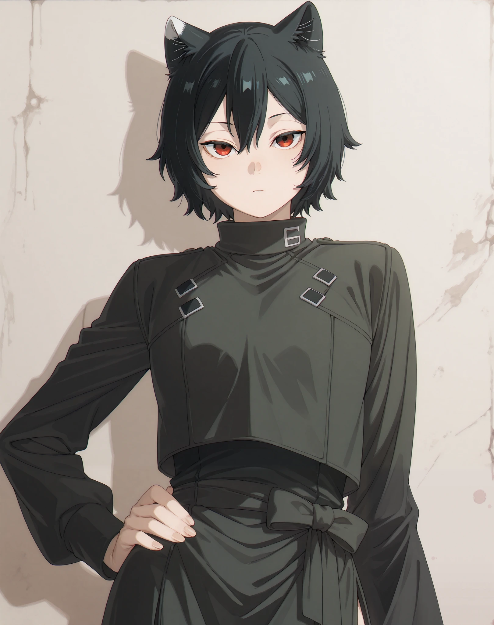 masterpiece, best quality, solo, izutsumi, hand on hips, looking at viewer