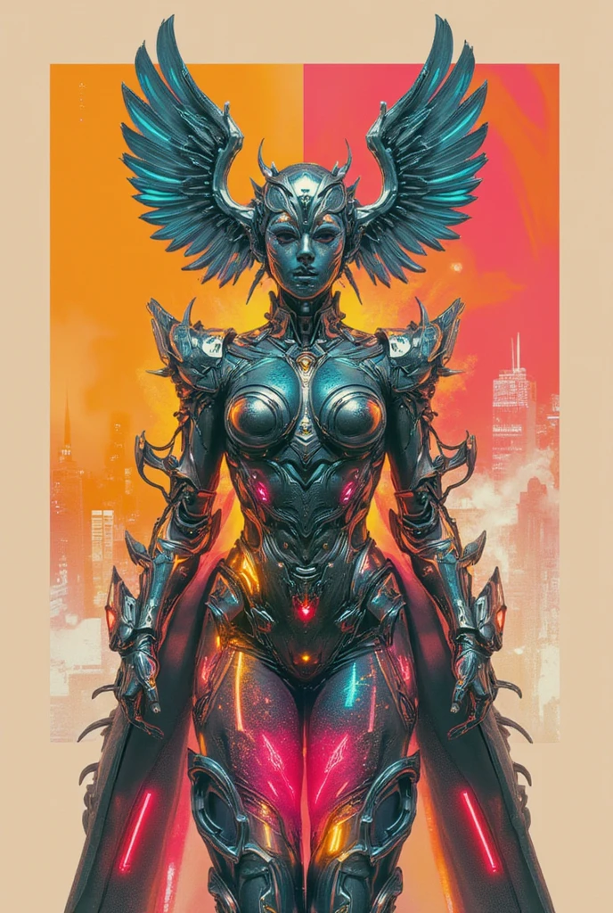 Intricate 3d rendering ultra-detailed beautiful angel of death, biomechanical robot, Futuristic Room, Colorful transparent robe