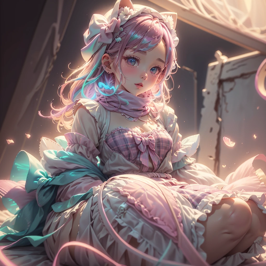 quadratic element,The corpse of a magical girl,eyes closed tight,Shed tears,Tragic。
