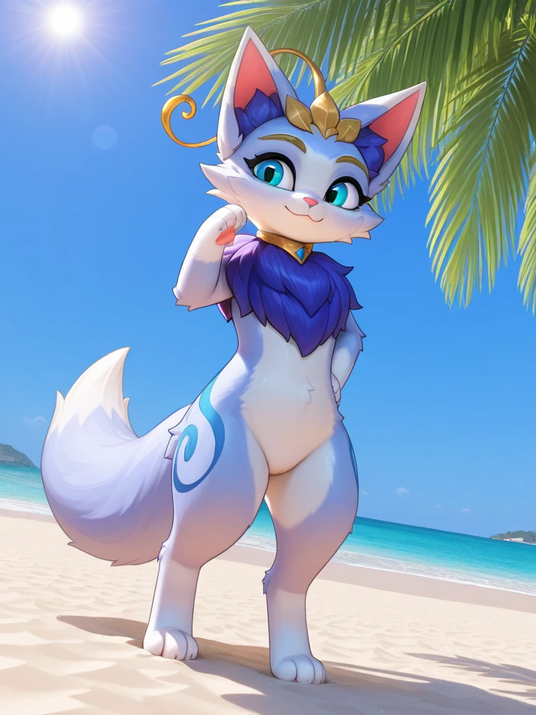 uploaded on e621, explicit content, 3d, cutesexyrobutts, hioshiru, female, solo, alolan vulpix, beach setting, standing, ((nude)), (pussy), (nipples)
Tail