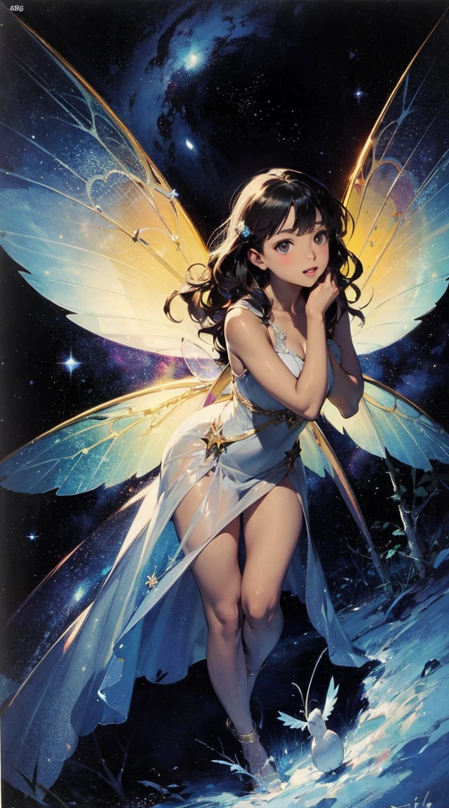 A nude Fary flying in the sky