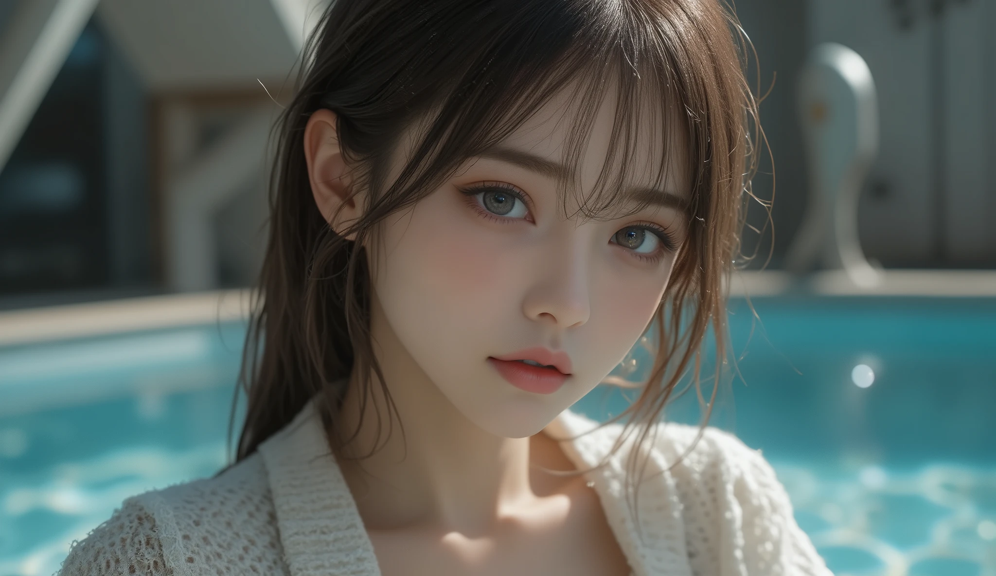 (A hyper-realistic), (hight resolution), (8K), (ighly detailed), (beatiful detailed eyes), (top-quality), (ultra-detailliert), (masterpiece), (A detailed face), Face Focus, Soft Focus, Beautiful woman , ((Solo)),Middle cleavage,Japanese, snowscape, ((wearing a sexy santa costume)), Wearing a Santa Hat, (her hair fits perfectly into a santa hat), yuki,((frilld)), Beautiful detailed eyes, Gentle smile,perfect 20 year old,1 girl,