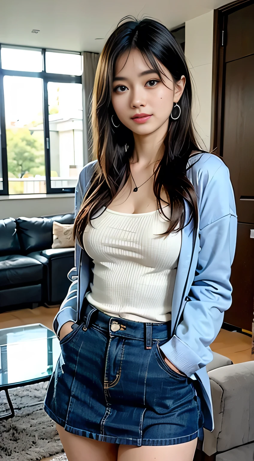 Layered style:Wear a camisole as an inner layer,Wear with a cardigan or jacket,Like a denim jacket、Blazer or knitted cardigan。The bottom can be jeans、Casual pants or skirt。This combination is both fashionable and practical,Suitable for spring and autumn。