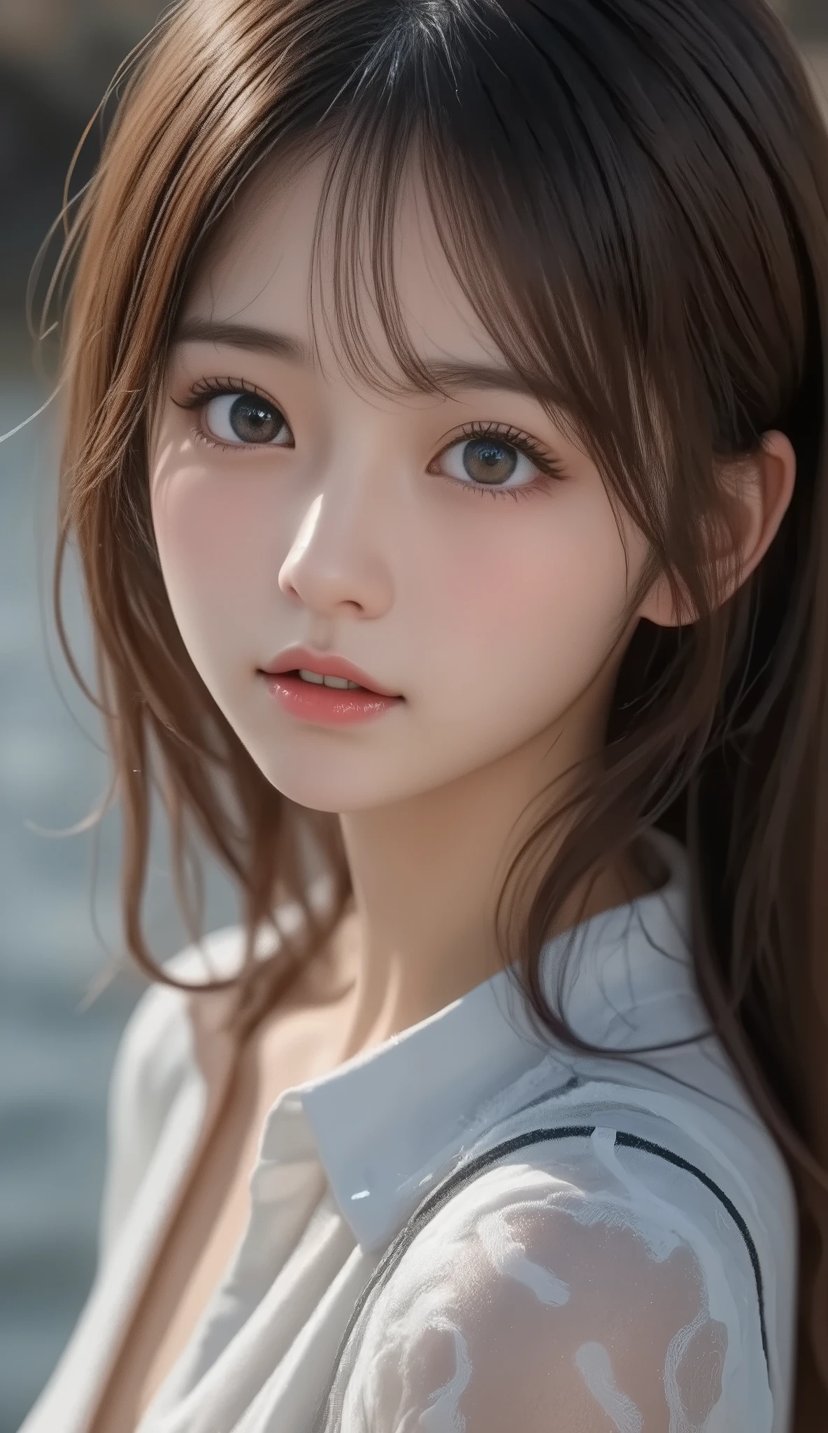 8k, super high resolution , top quality, masterpiece,rule of thirds,golden ratio, surreal, photos, one woman,( girl:1.3), cute, cute顔, Beautiful Eyes in Every Detail , 細かく Details, Mature Women, princess,full body,smile, black hair,Long layers,ID photo,future, Brutal Cyberpunk Woman , luxurious and beautiful ,((summer knitted sweater )), (( micro mini skirt)), ((Knee-high socks)),Short sleeve, very delicate expression , delicate eye description,, Healthy Body , (( 1 female)), Height: 160cm, (( thin thighs)) ,( thin waist:1.4)、( Beautiful :1.4), pink lips, profile,((( ideal figure))),Small bust, A cup :2,、 portraits:2、 perfect anatomy 、鮮明な Details、 Details, thin lips,Perfect and beautiful face ,完璧で cute顔, Meticulous Skin , Perfect Limbs 、 thin waist, surreal,Light and Dark, fashion magazine cover,glowing