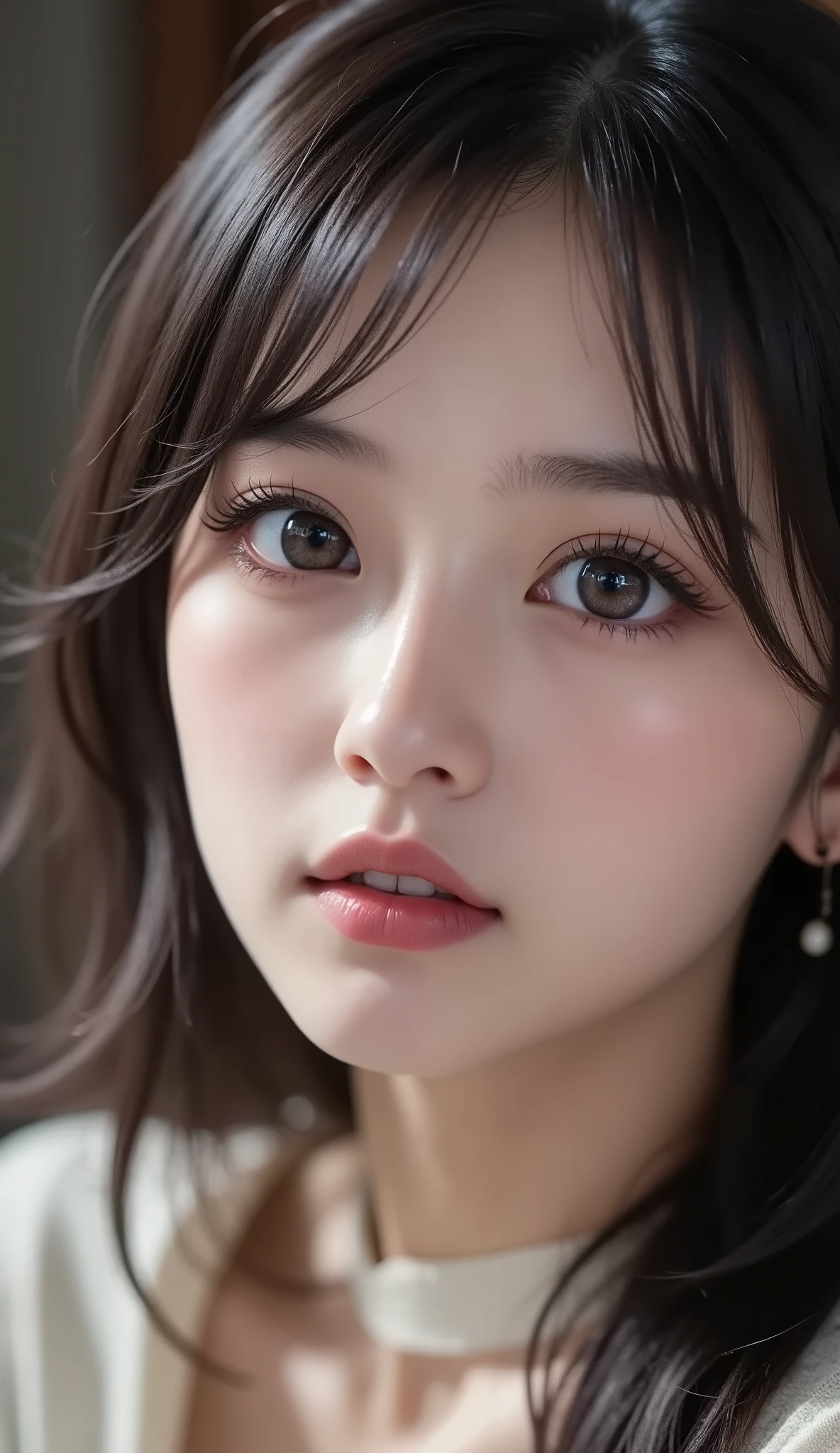 8k, super high resolution , top quality, masterpiece,rule of thirds,golden ratio, surreal, photos, one woman,( girl:1.3), cute, cute顔, Beautiful Eyes in Every Detail , 細かく Details, Mature Women, princess,full body,smile, black hair,Long layers,ID photo,future, Brutal Cyberpunk Woman , luxurious and beautiful ,((summer knitted sweater )), (( micro mini skirt)), ((Knee-high socks)),Short sleeve, very delicate expression , delicate eye description,, Healthy Body , (( 1 female)), Height: 160cm, (( thin thighs)) ,( thin waist:1.4)、( Beautiful :1.4), pink lips, profile,((( ideal figure))),Small bust, A cup :2,、 portraits:2、 perfect anatomy 、鮮明な Details、 Details, thin lips,Perfect and beautiful face ,完璧で cute顔, Meticulous Skin , Perfect Limbs 、 thin waist, surreal,Light and Dark, fashion magazine cover,glowing