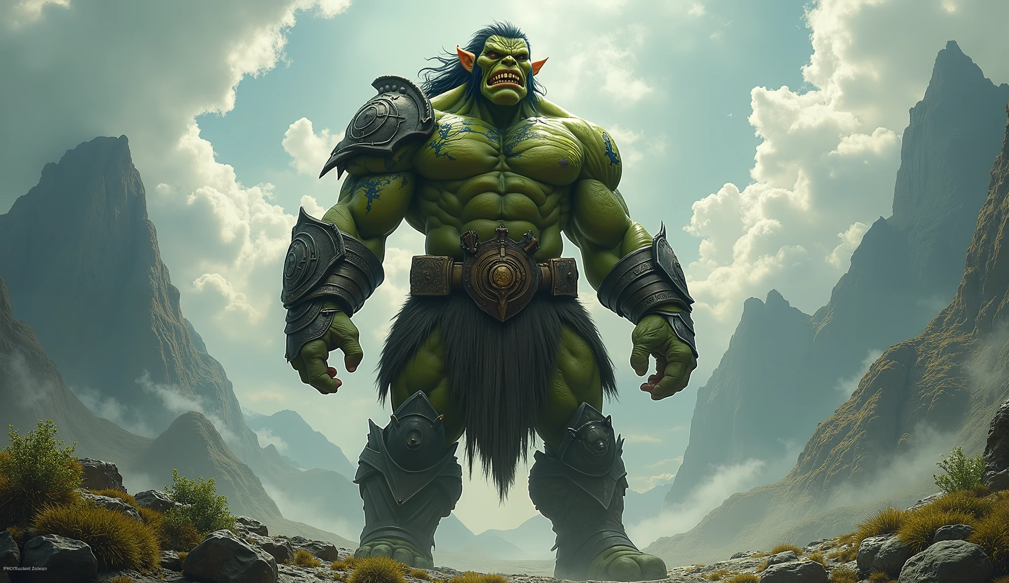(cowboy shot:1.4) illutstration, (outline:1.5) of a (orc male warrior, green skin:1.5), (body armor, leg armor:1.5), standing, side view, (solid white background), 8k, absurdres, (UHD:1.2), (masterpiece, ultra detailed, best quality, highres, extremely delicate and beautiful:1.3), (detailed face),