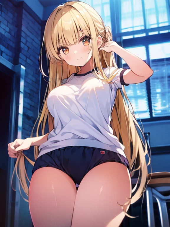 Shiina Mayu、blonde, (Yellow Eyes:1.3)、Long Hair,,blush,smile,night、Beautiful views, Attractive thighs、Beautiful bare legs, Naked in a sexy hoodie、Show off your breasts and seduce、Chest is open、Full chest、I can see your chest、Her zipper is down and open, Expose your breasts、Lolita、Small breasts、Appearance: 、Girl、You can see Pantastar&#39;s work..:1.2), highest quality, High resolution, unity 8k wallpaper, (shape:0.8), (Beautiful and beautiful eyes:1.6), Highly detailed face, Perfect lighting, Extremely detailed CG, (Perfect hands, Perfect Anatomy),