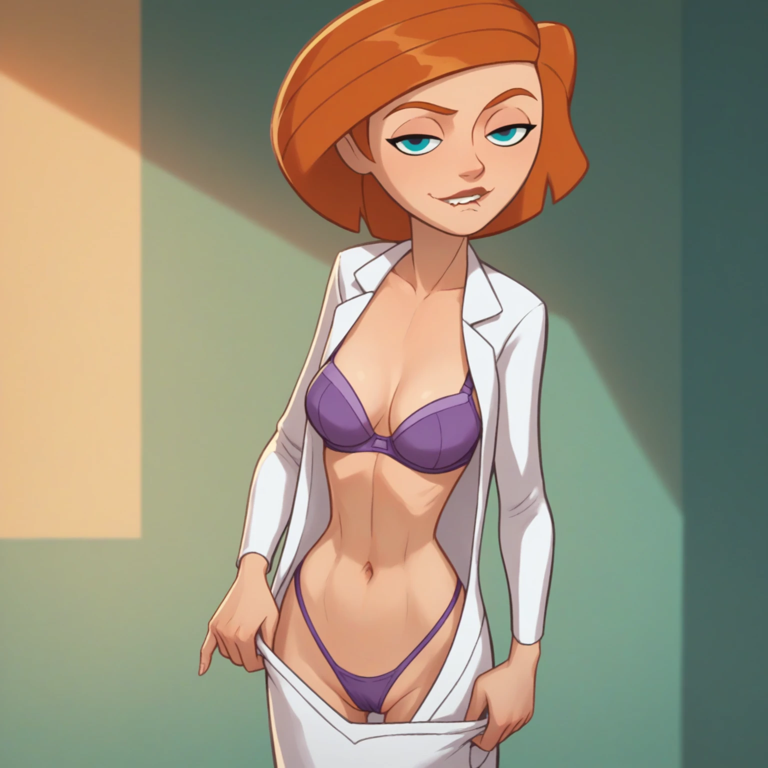 female manager in bra
