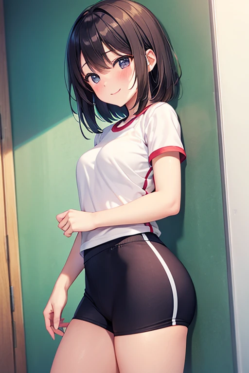 ((masterpiece)),((Highest quality)),((High resolution)),((Anatomical)),((Realistic)),((Detailed Description)), ((Full body view)), ((Perfect lighting)),((8K)),((cute)),((School classroom)),((Window)),((blue sky)),((cumulonimbus)),((FOCUS standing girl.)),(((((One little girl))),(((Loli))),(((neutral))),((child)),((8-year-old)),((Beautiful eyes)),((Baby Face)),((low length)),((Petite)),((Flat Chest)),((FOCUS WIDE HIP, AND BIG ASS AND ROUND ASS, WEAR HIGH HEELS)) ((Black Ponytail)) ((FOCUS THE GIRL IS WEARING A PANTYHOSE)) ((((FOCUS THE GIRL IS WEARING A black brassiere)) ,((Seductive smile)),((Red cheeks)),(((White tank top))),(((bikeshorts))),(((1 backpack))), FOCUS back VIEW, FOCUS she showing her ass. FOCUS SHE TOUCHING HER ASS.