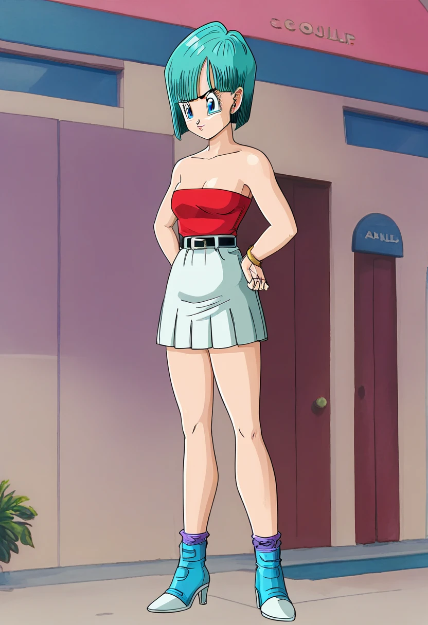 Bulma, cabello corto, aquamarine hair, bob cut style ., water colored ...