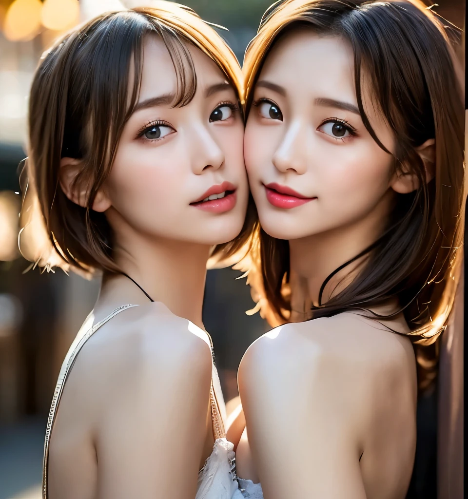 top quality、8k、 Masterpiece、 super high resolution、RAW photos、クリアな photos、リアルな photos、 exists、 professional lighting 、 photos、( cute3people女の子、 beautiful girl 、 cute Yuki Yoda 、 世界で一番 cute)、Adorable idol、、Small face、(Bian、 lesbian 、 We love each other )、 white skin、( very short hair:1.6)、 brown hair、( Tiny Breasts 、 file)、 big erect nipples 、Exquisite appearance 、(Affectionate3people々々々:1.8、{{{{kiss3people々々々:1.8、 are hugging each other:1.8、 Press your lips against it :1.6)、 detailed biography 、 idol group members 3people々々々:1.6、( wearing white underwear:1.8、Small underwear、 see-through lingerie)、Right Action足、Correct finger、Right Action、全身 photos、(Expressions of joy)