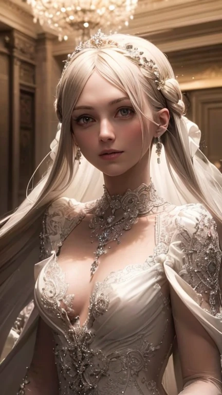 1 sexy furry rabbit girl, kneeling, long revealing transparent white dress, detailed facial features, beautiful eyes, detailed lips, high quality, photorealistic, 8k, masterpiece, intricate details, delicate skin, detailed fur textures, dramatic lighting, cinematic, ethereal atmosphere, glowing highlights