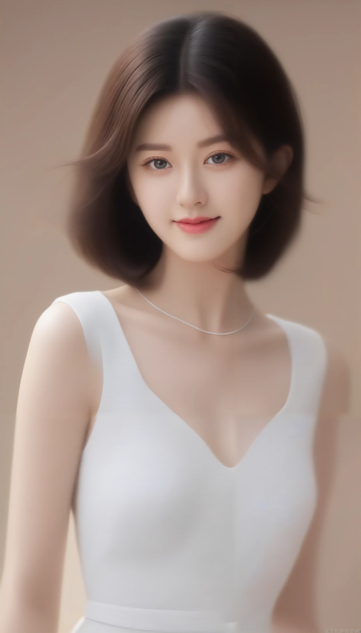 8k, Ultra-high resolution, Highest quality, masterpiece, using the rule of thirds, surreal, photograph, 1 girl, (:1.3), pretty girl, Cute face, Beautiful eyes in every detail, in detail,masterpiece,One Girl:1.2, Japan Female Announcer,Tabletop,glare,Black Hair,Slicked back hair,blazer uniform,White collared blouse,The chest buttons are open,Sharp focus、Perfect dynamic composition、Beautiful and detailed、Thin Hair、Realistic skin texture with attention to detail、smile、Close-up portrait、Model Body Type,Looking at the audience、beauty,Long neck、(((Ideal body type))),A-cup small breasts :2,、Portraiture:2、Perfect Anatomy、detailed、detailed、 surreal、Light and shadow,Strong light