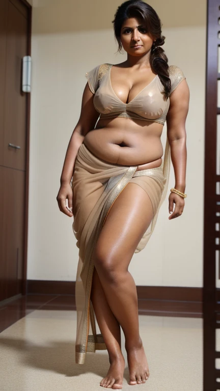 50yo mature MILF Anushka Shetty,((best quality)), ((masterpiece)), ((realistic)), eye kajal, mascara, red lips, sensual Beauty, mommy, full figured mommy, provoking body, extreme sweat, sweat soaked skin, slight stretch marks, alluring figure, bulging figure, thick charming lady, curvy, thick navel, full figured woman, eye kajal, massive breast, full body, styled hair, pierced eyes, female face,royal aura, trend on artstation , sharp focus, studio photo, intricate detail, very detailed, detailed eye, illustration, very detailed, sharp focus, digital render, professional, 4k