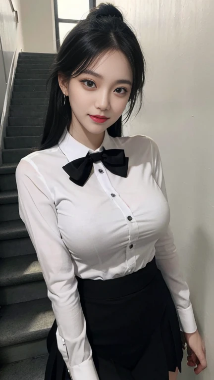 1 Girl,sofa,Soft Light,Chinese Beauty,Tight Fit,Suspender Skirt,,Dark-haired,long hair
