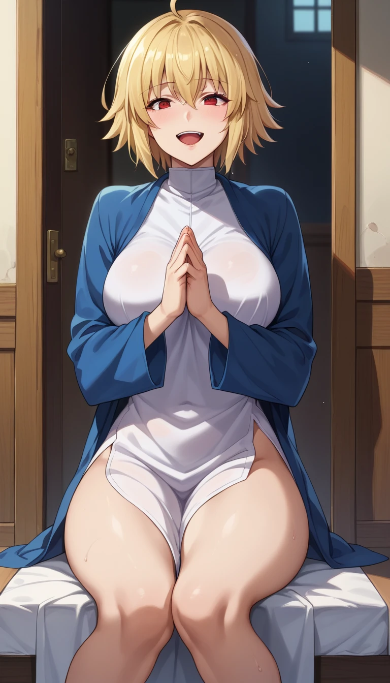 (masutepiece、Best Quality)、Shower room、shower from shower head、Hoshino Yumo、Short_hair、Blonde_hair、hair_ornament detached、Bow、brown_Eyes、1girl in、drenched body、water droplets in the valley、Beautiful eyes、Well-formed face、barechested、Taking it off、unwear、very large udder、Big and beautiful nipples、Beautiful areola、beauty legs、Beautiful、is standing、sexy  pose、blushed face、narrow her eyes、shame、